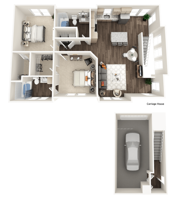 Carriage House Floor Plan at The Crest at Acworth, Acworth