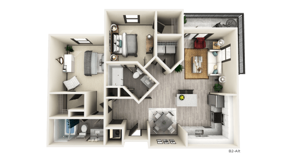 2 BED 2 BATH B2.1 Floor Plan at The Crest at Naples, Naples, 34113