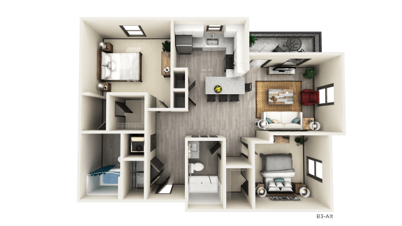 2 BED 2 BATH B3.1 Floor Plan at The Crest at Naples, Naples