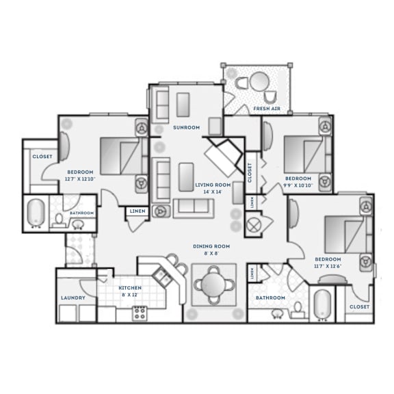 HABERSHAM Floor Plan at The Crest at Berkeley Lake, Duluth