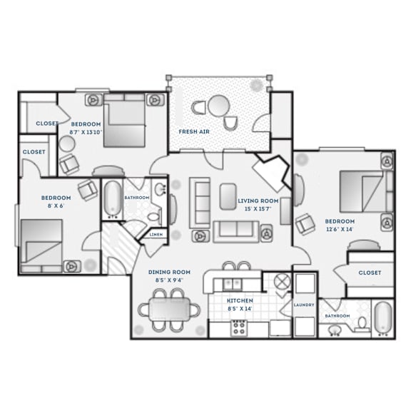 ST ANDREWS Floor Plan at The Crest at Berkeley Lake, Duluth, 30096