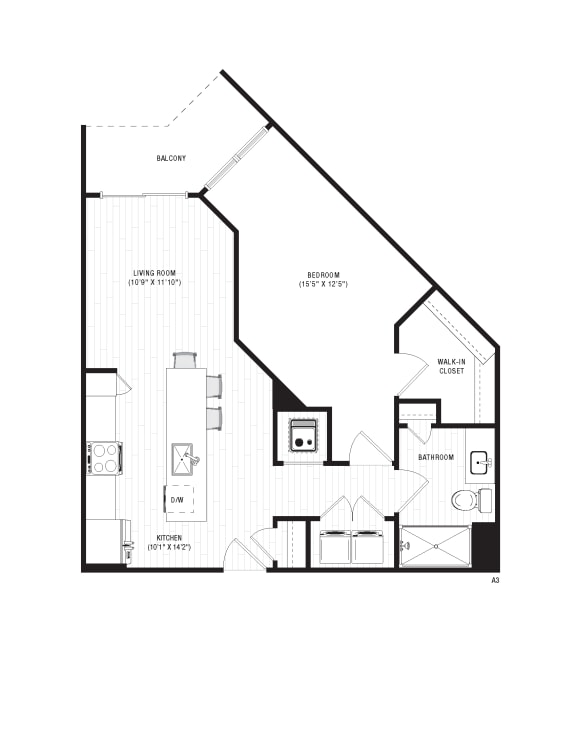 floor plan of 55 north luxury apartments to rent in the north end of boston