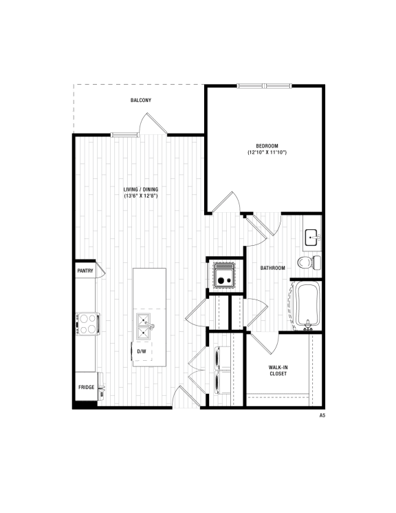 A5 Floor Plan at District at Riverside Apartments, Tennessee