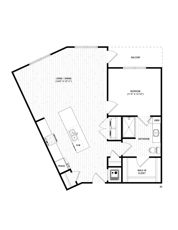 A8 Floor Plan at District at Riverside Apartments, Chattanooga, TN