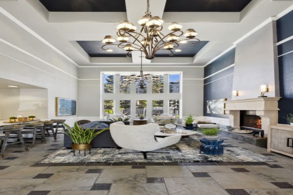 resident social lounge at Bridgeport Ranch apartments