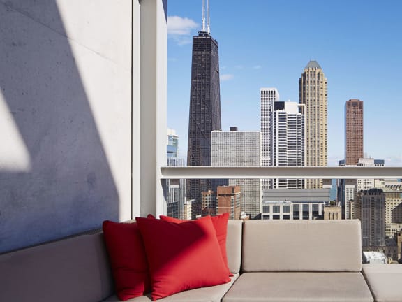 Lounge Area With City View at Eight O Five, Chicago, IL