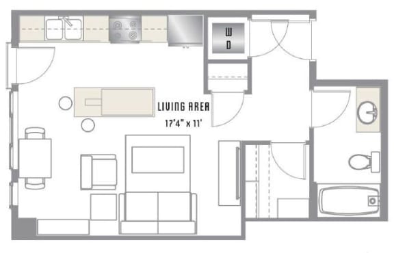 A1 floorplan at 2020 Lawrence apartments