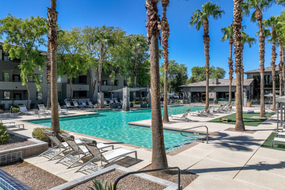 resort-inspired swimming pool at Avora apartments