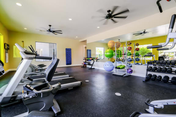 fitness center at South Blvd apartments