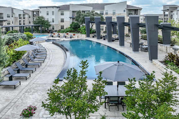 resort-style swimming pool at The Allure apartments
