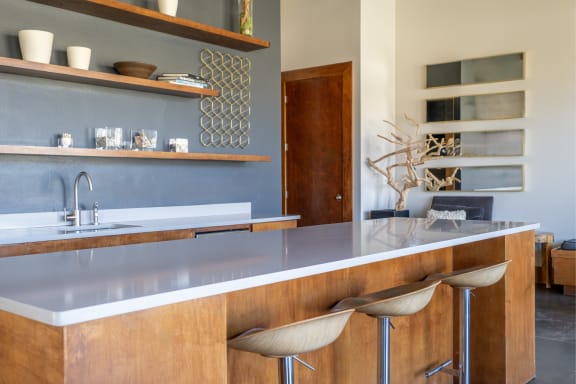 clubhouse resident kitchen at The Pradera apartments