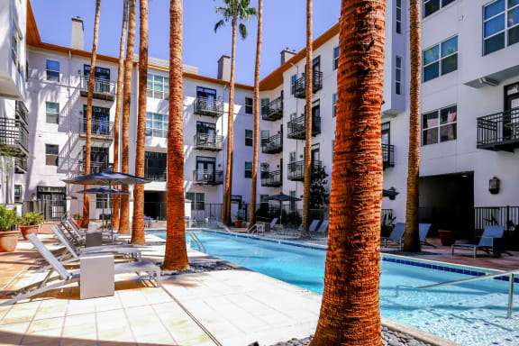 swimming pool at Roosevelt Square apartments
