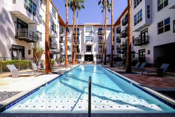 swimming pool at Roosevelt Square apartments