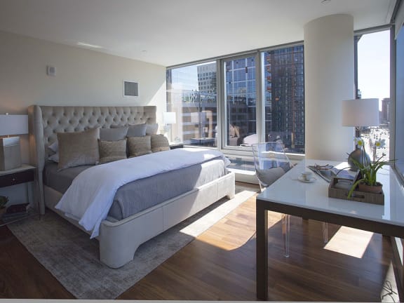 Bedroom With Plenty Of Natural Lights at The Benjamin Seaport Residences, Boston, Massachusetts