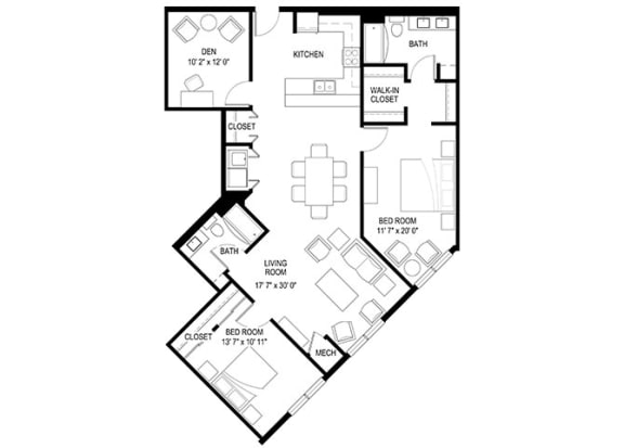 2E Floor Plan at Berkshire Central, Blaine, MN, 55434