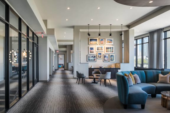 social lounging area at Tinsley on the Park apartments