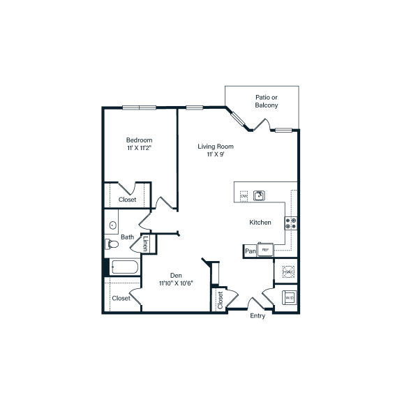 one bedroom floor plan Berkshire Ballantyne Charlotte, NC