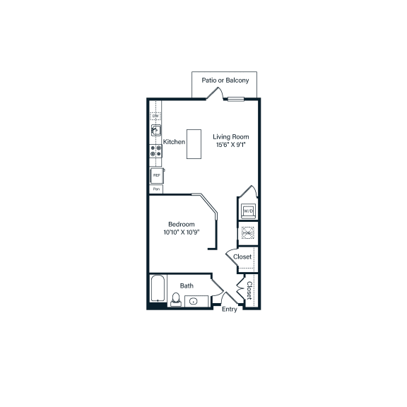 S1-2 studio floorplan layout Berkshire Ballantyne