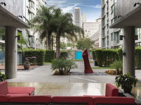 Courtyards With Water Features at Met Lofts, Los Angeles