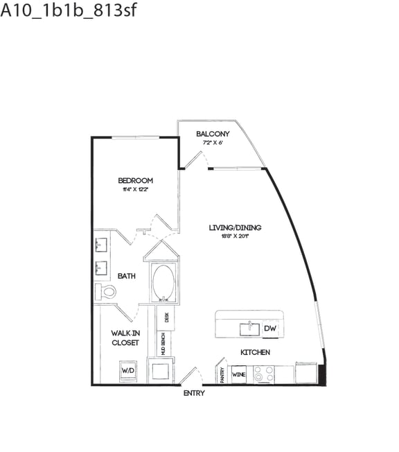 A10 floor plan at The Gabriella apartments