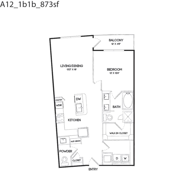A12 floor plan at The Gabriella apartments