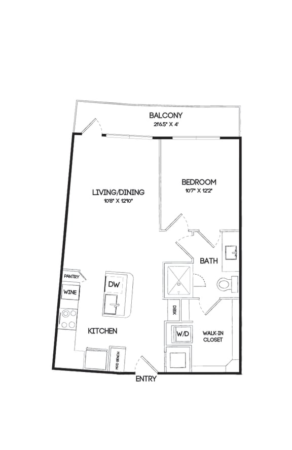 A3 floorplan at The Gabriella apartments