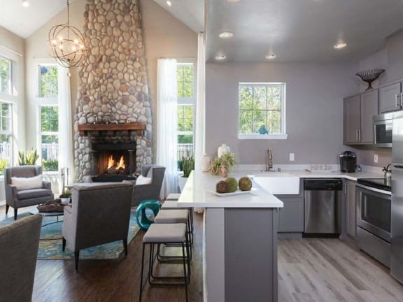 Clubhouse With Kitchen at Echo Ridge Apartments, Snoqualmie, WA 98065