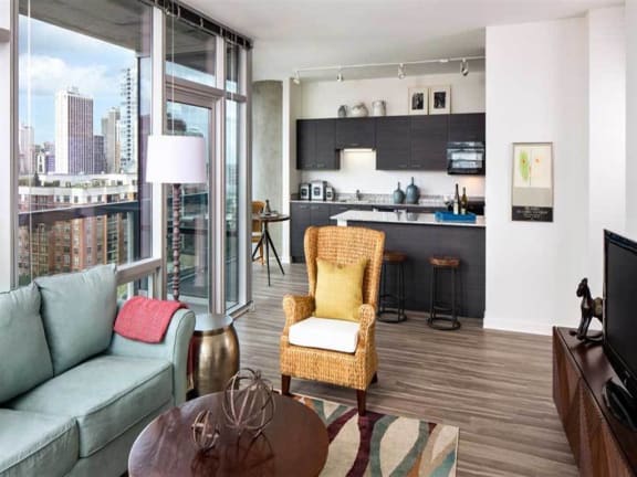 Open Concept Living Floor Plan at Eight O Five, Illinois, 60610