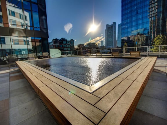 Glimmering Pool at Via Seaport Residences, Boston, MA