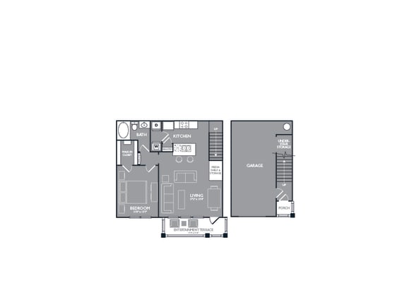 One-Bedroom Floor Plan at Mansions of Georgetown, Georgetown, TX, 78626
