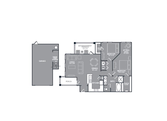 Two-Bedroom Floor Plan at Mansions of Georgetown, Georgetown