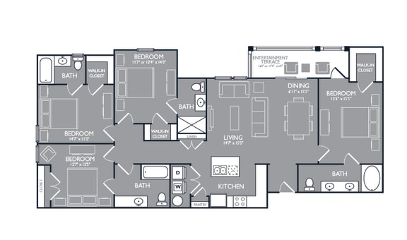 Four-Bedroom Floor Plan at Mansions at Spring Creek, Texas