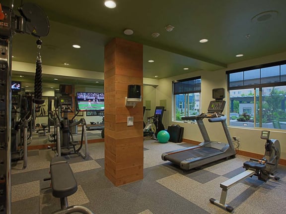 Gym at Elan Redmond Apartments, Redmond, WA 98052