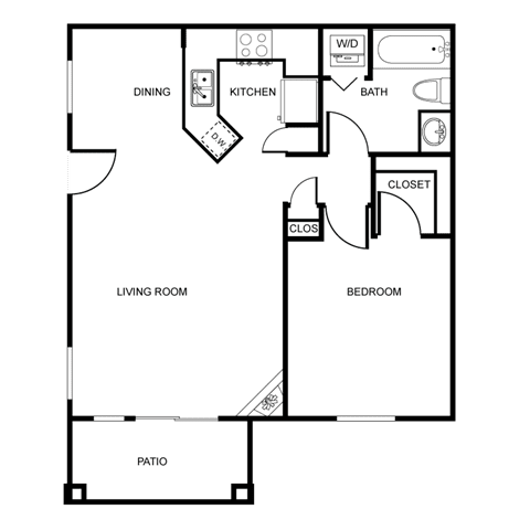 1 Bed Floor Plan at Echo Ridge, Snoqualmie, WA, 98065