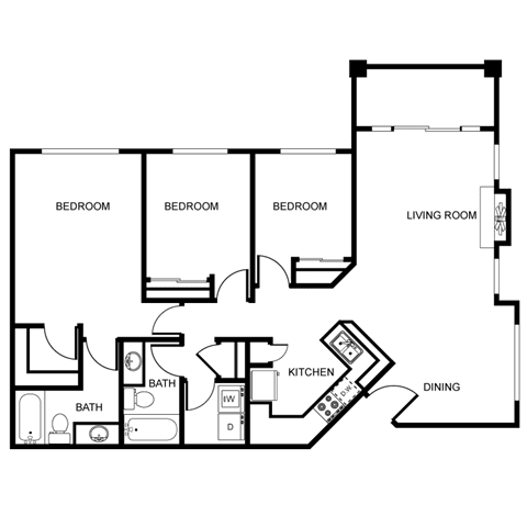 3 Bed Floor Plan at Echo Ridge, Washington