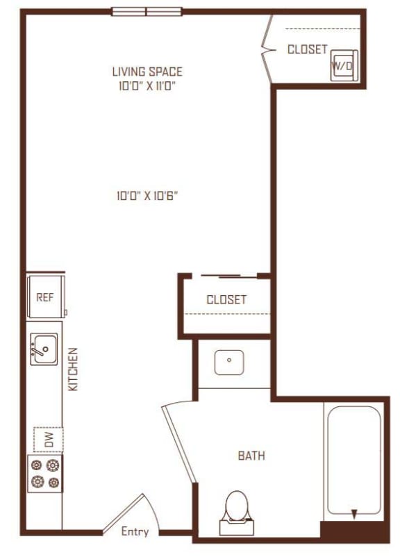 A2 floorplan at The Rey Apartments San Diego