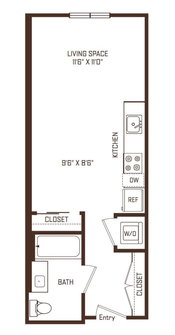 A01a Floor Plan at The Rey, San Diego, CA