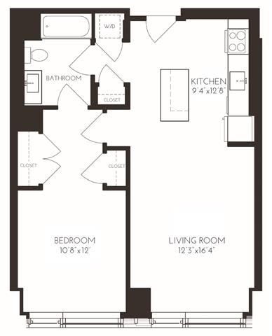 VI1A6 Floor Plan at Via Seaport Residences, Boston, MA