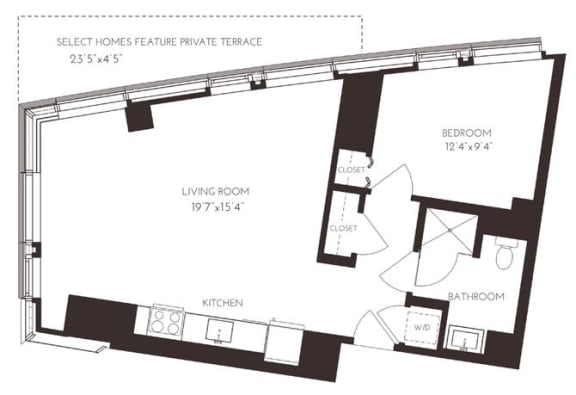 VII1A2 Floor Plan at Via Seaport Residences, Boston, MA
