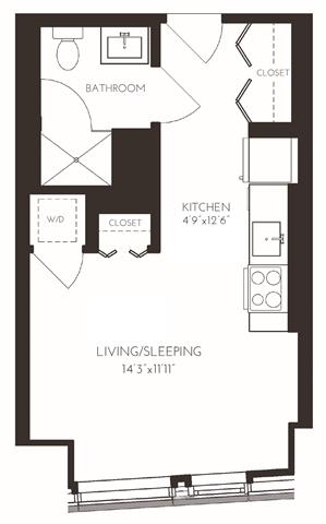 VIISA2 Floor Plan at Via Seaport Residences, Boston