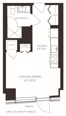 VIISA34 Floor Plan at Via Seaport Residences, Boston, Massachusetts
