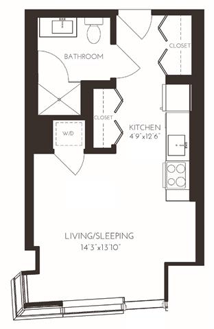 VIISA4 Floor Plan at Via Seaport Residences, Boston, MA
