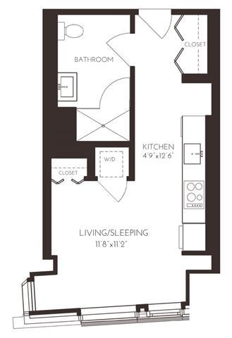 VIISA4A Floor Plan at Via Seaport Residences, Massachusetts, 02210