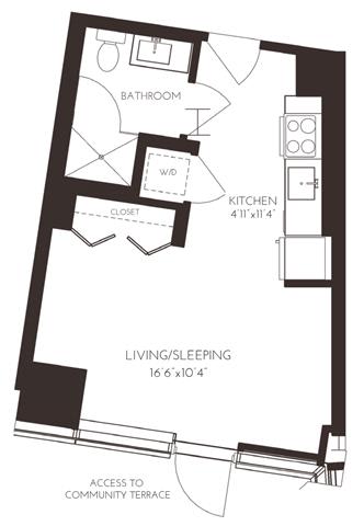 VIISB14 Floor Plan at Via Seaport Residences, Boston, MA