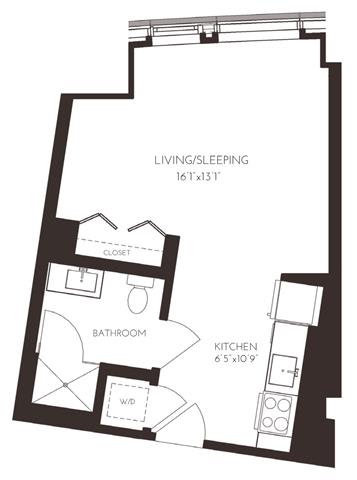 VIISC14 Floor Plan at Via Seaport Residences, Boston, Massachusetts