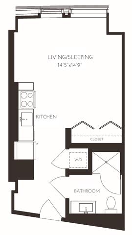 VIISD1 Floor Plan at Via Seaport Residences, Boston