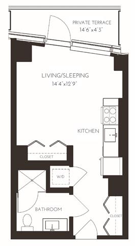 VIISD24 Floor Plan at Via Seaport Residences, Boston, MA, 02210