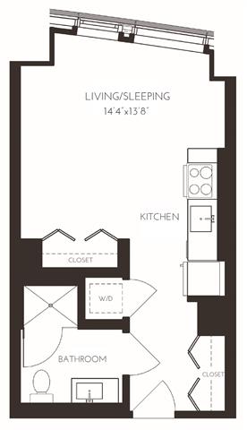 VIISD2 Floor Plan at Via Seaport Residences, Boston, MA, 02210