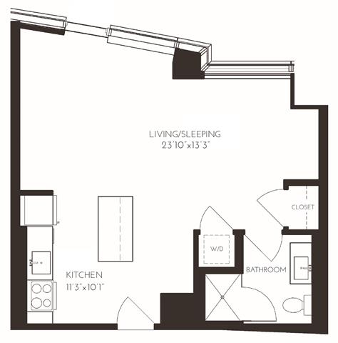 VIISG1 Floor Plan at Via Seaport Residences, Boston, Massachusetts