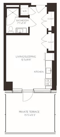 VISA54 Floor Plan at Via Seaport Residences, Boston, MA